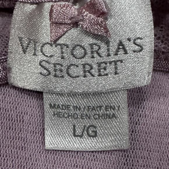 Vintage Victorias Secret Sleep Top Womens Large Pink Lace Babydoll Sheer Flowy - Picture 6 of 7